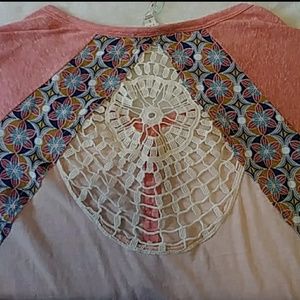 NWT Umgee Mixed Media Oversized Top